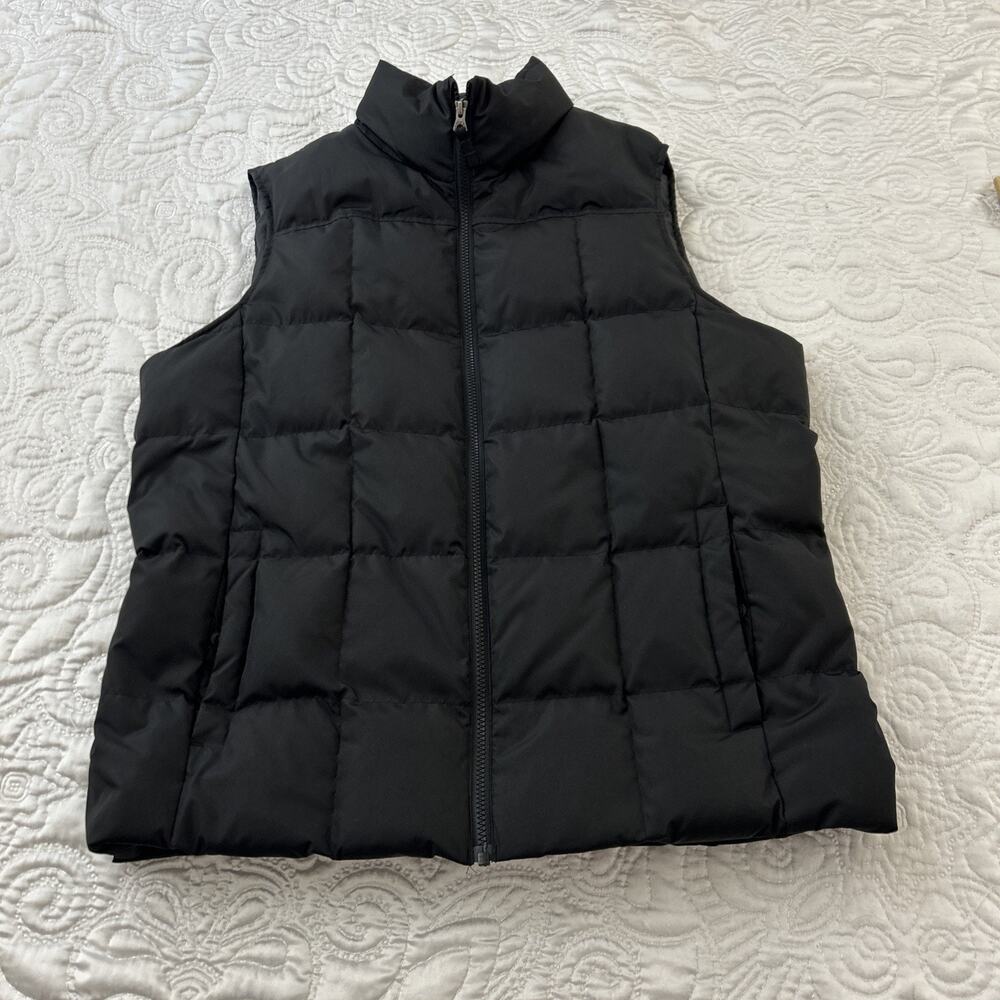 Lands End Goose Down Puffer Vest Mens XL Black Full Zip Quilted Lightweight NWT